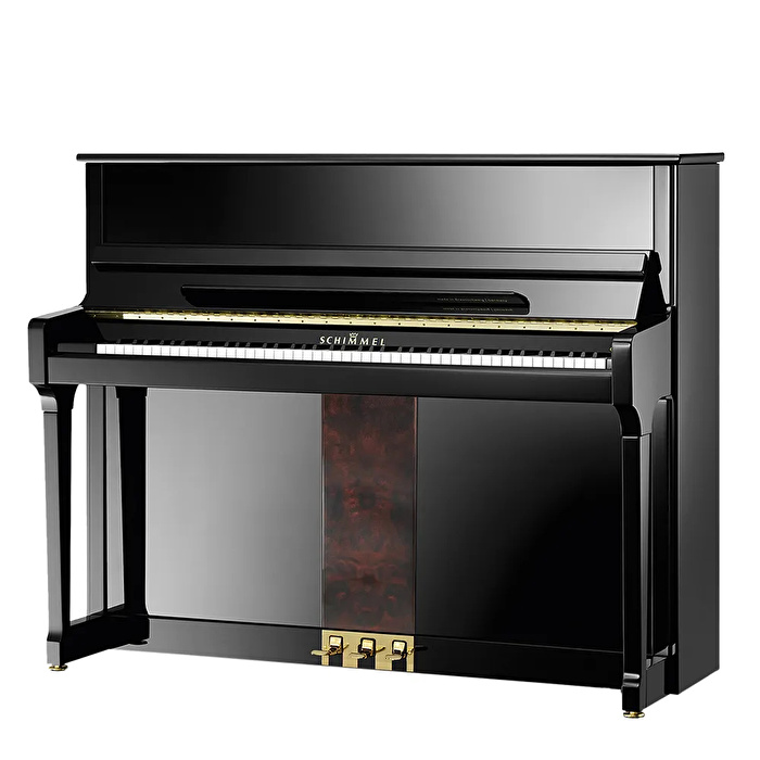 SCHIMMEL C 121 TRADITION NOBLESSE 121 cm Parlak Siyah - Ceviz / Gül Ağacı Duvar Piyanosu